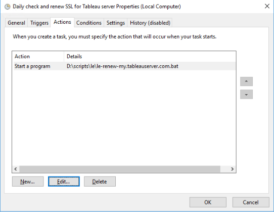 Windows Task Scheduler, Screen 2