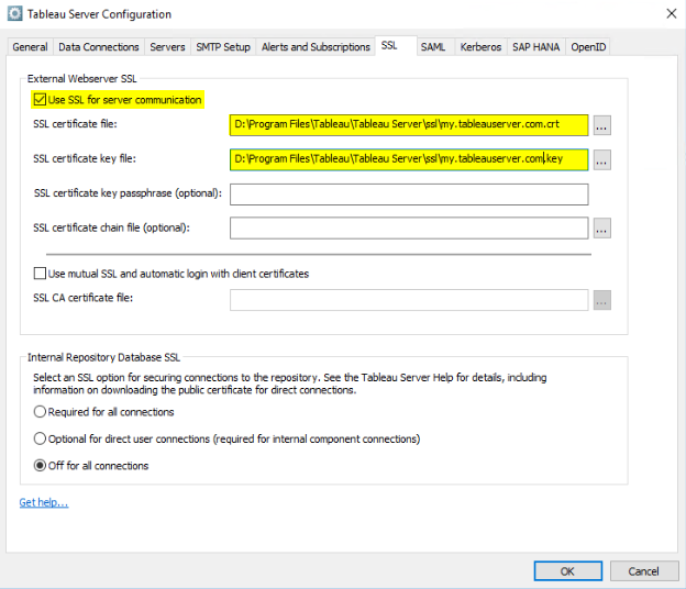 Tableau Server Configuration