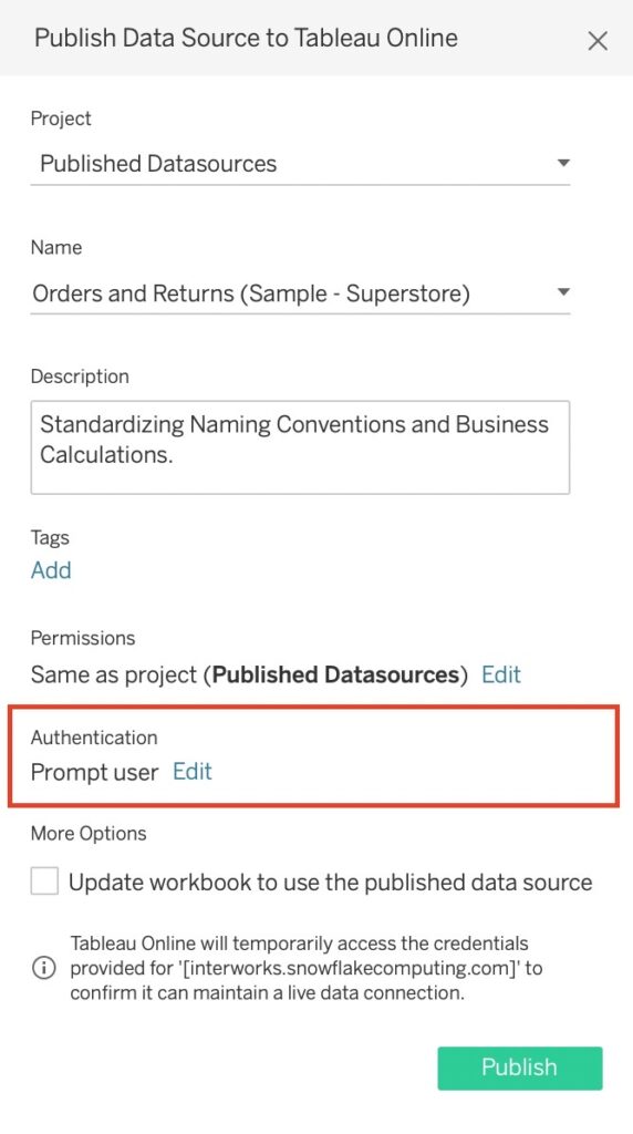 How To Set Up A Published Data Source In Tableau Interworks