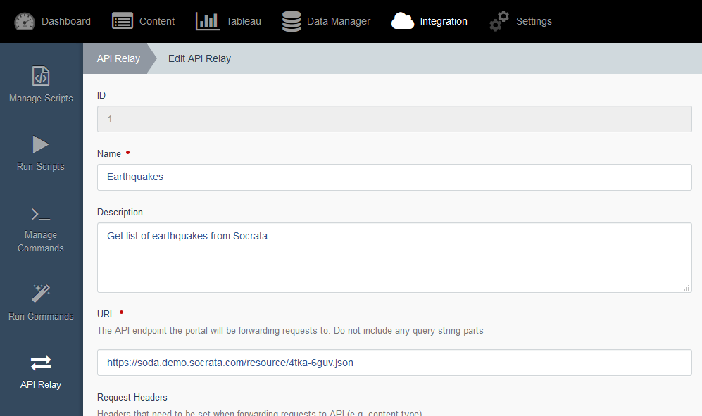 Edit API Relay