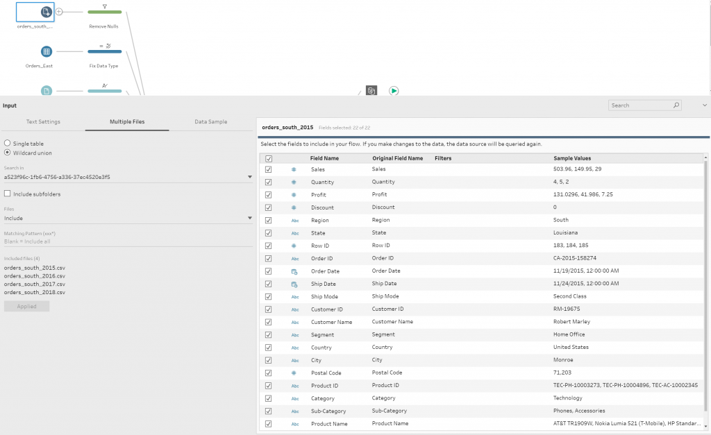 Tableau Prep Secondary Window