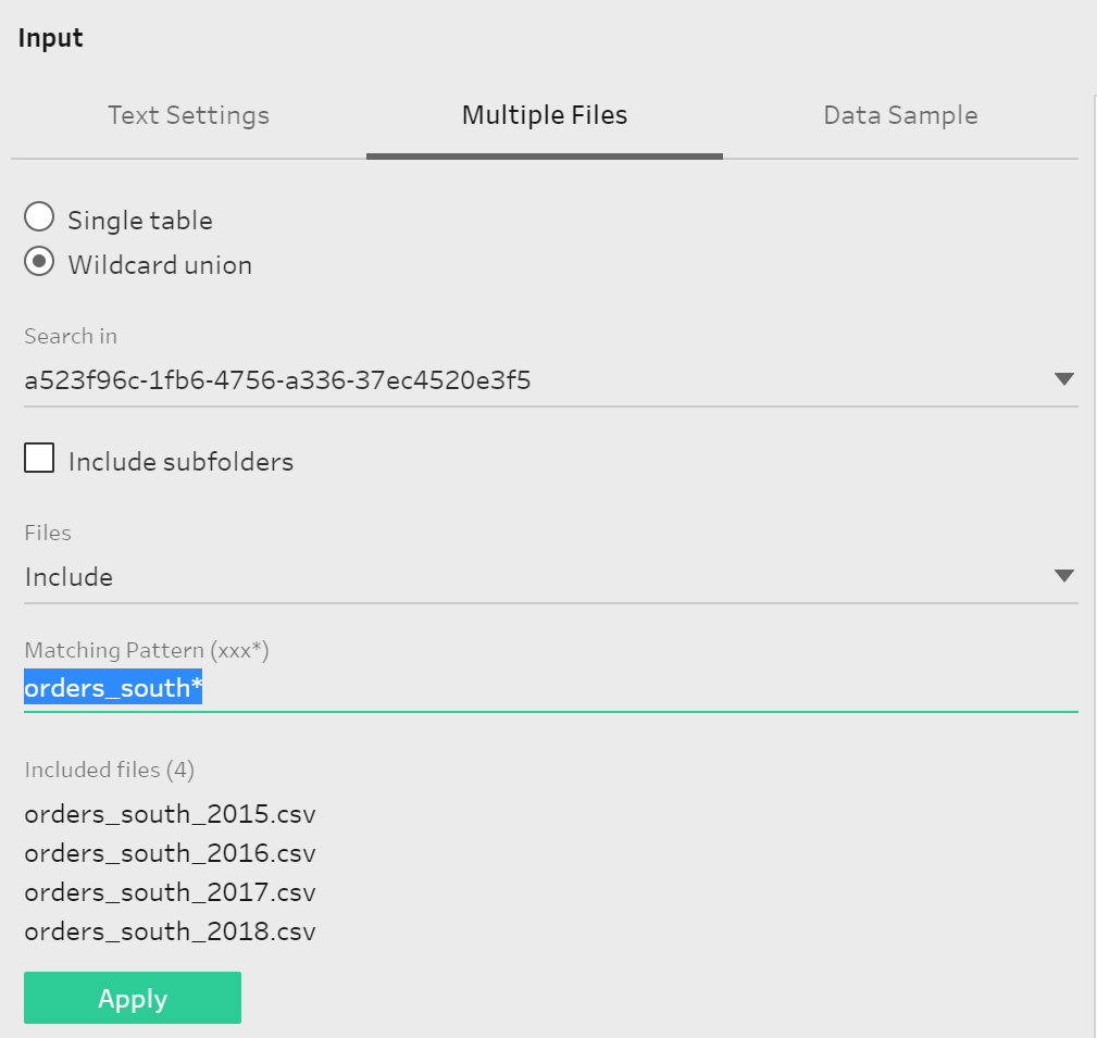 Tableau Prep / Wildcard / Matching Pattern