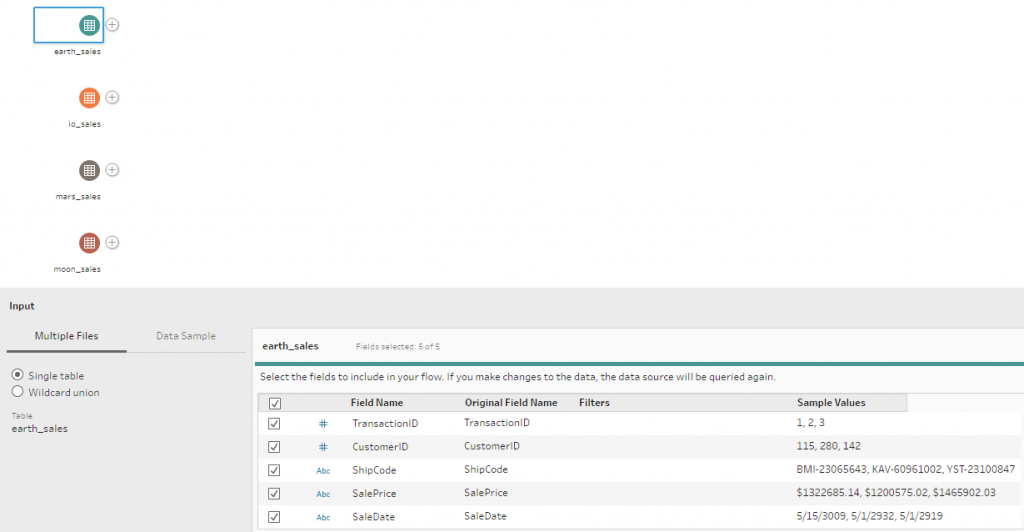 Tableau Prep - Standardized Files in Flow