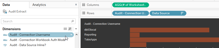 Click into Tableau Worksheet