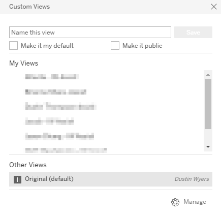 Custom Views in Tableau Server