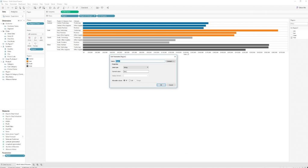 Create a Parameter in Tableau