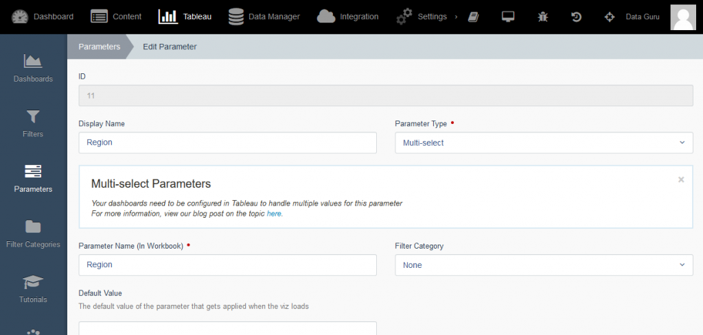 Portals for Tableau Multi-Select Filtering