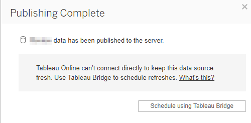 Tableau Online Can't Connect Error Message