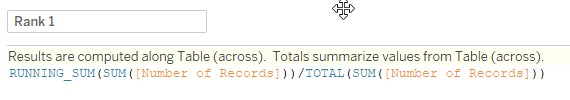 Rank 1 Calculation in Tableau