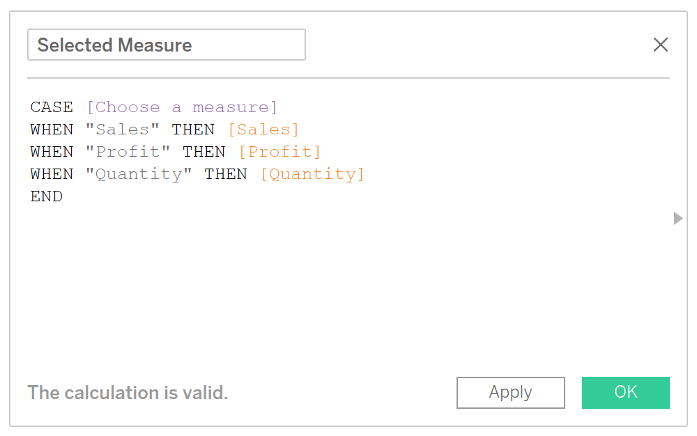 Swap Metrics Calculated Field