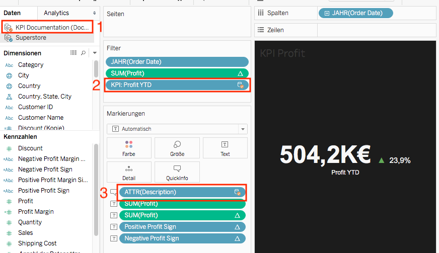 Steps 1-3 in Tableau