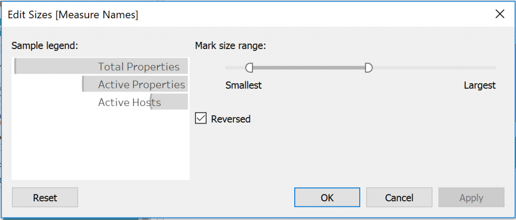 Edit Sizes in Tableau