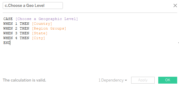 Choose a Geo Level Calculation