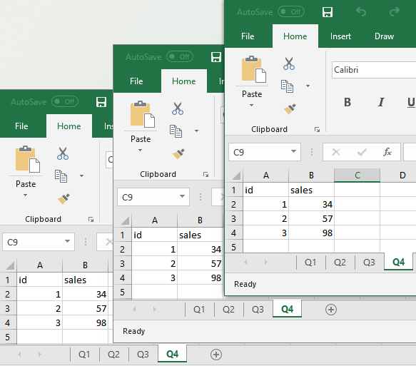 Three Excel Files