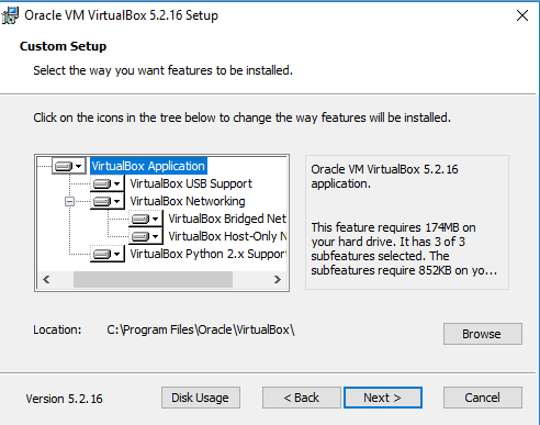 installing the VirtualBox application for Dataiku on Windows