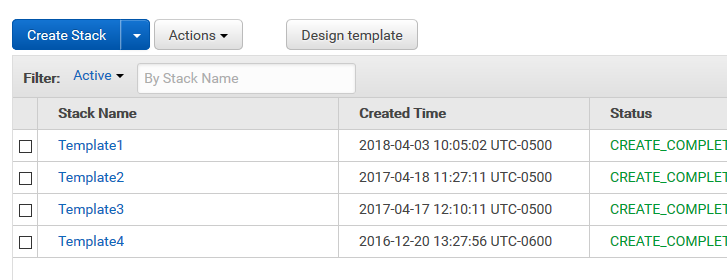 create a stack in AWS CloudFormation