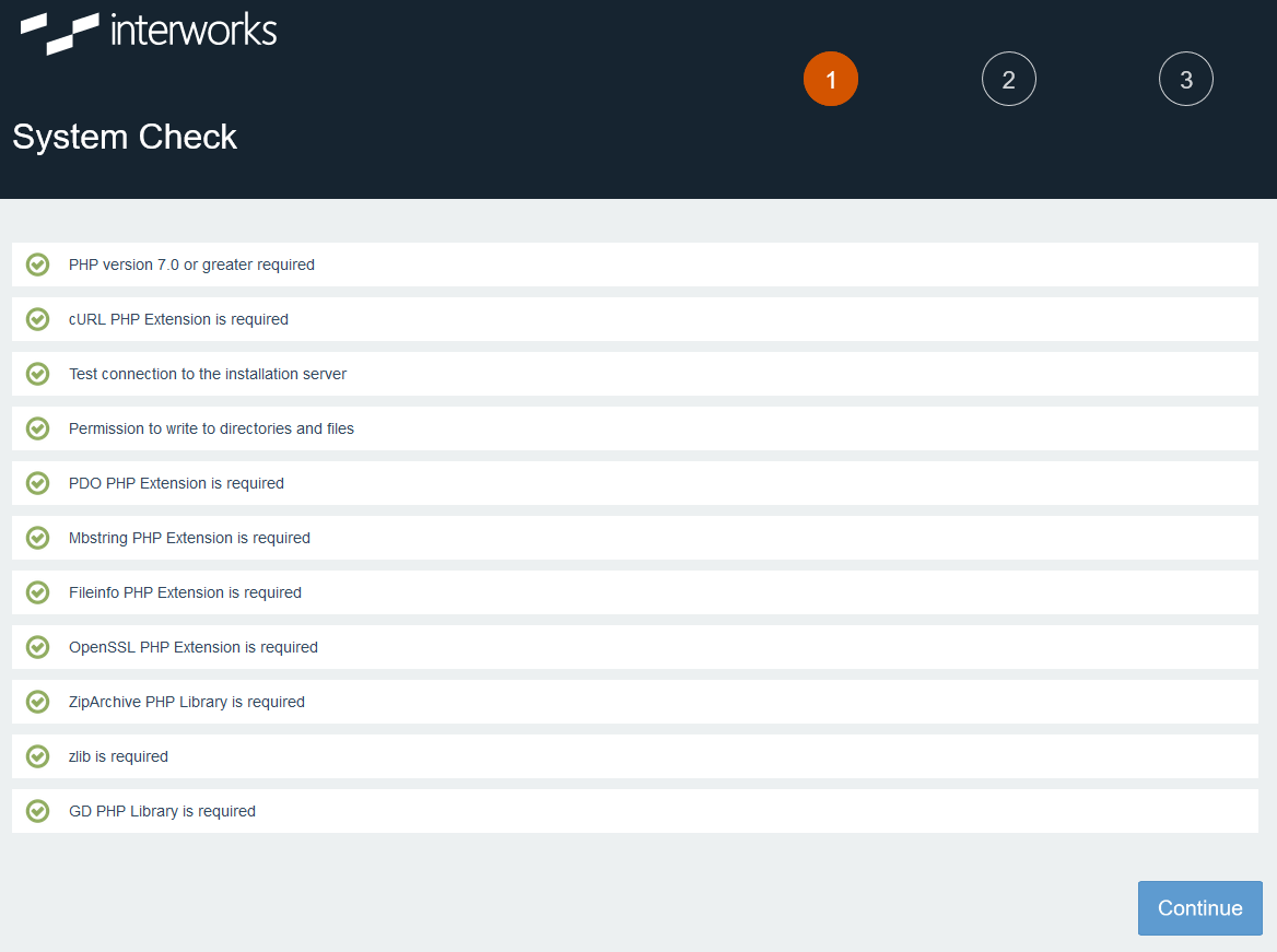 system check page in AWS CloudFormation