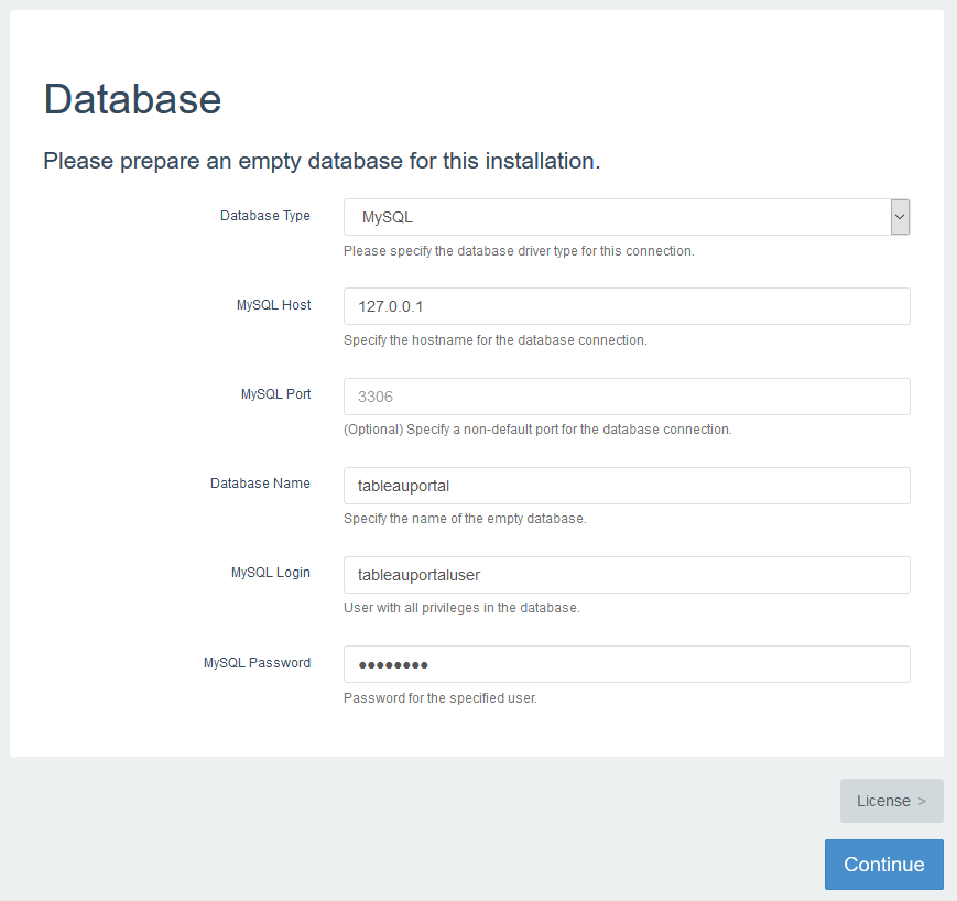 database details on AWS CloudFormation