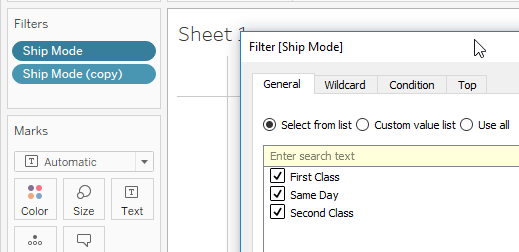 Advance with Assist removing filter options