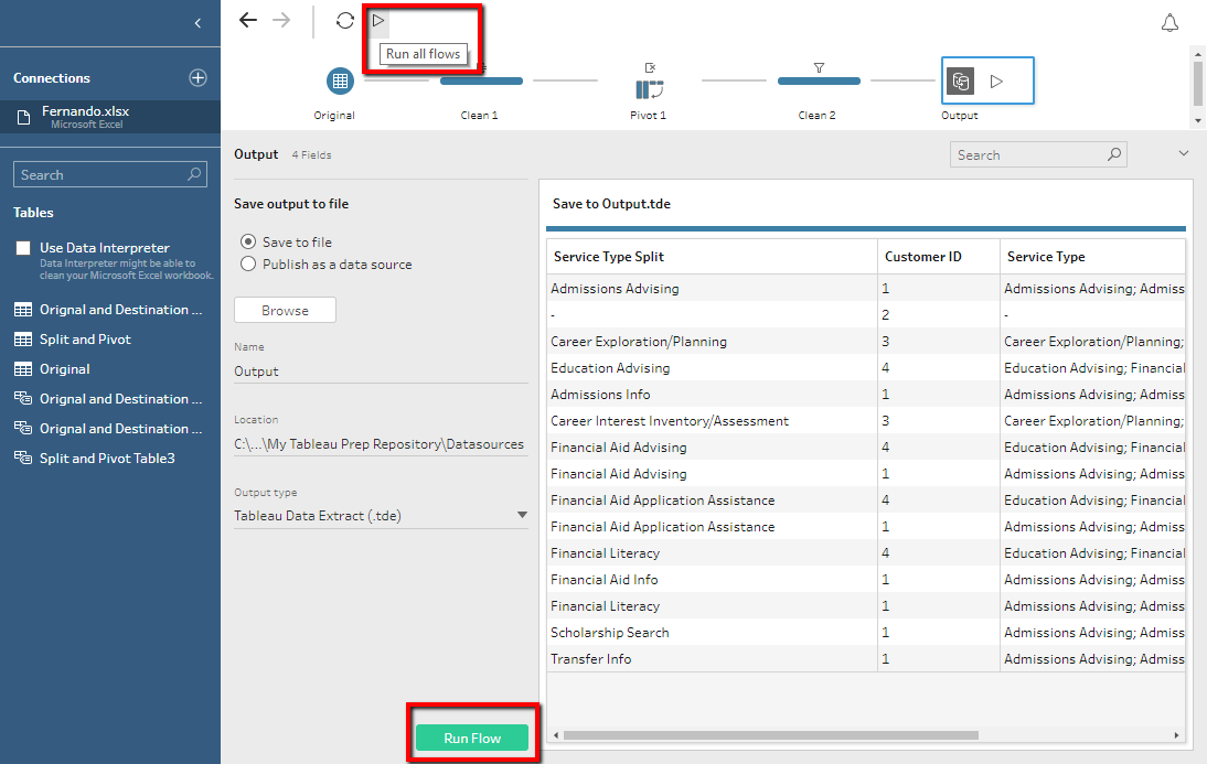 tableau prep pivot columns to rows