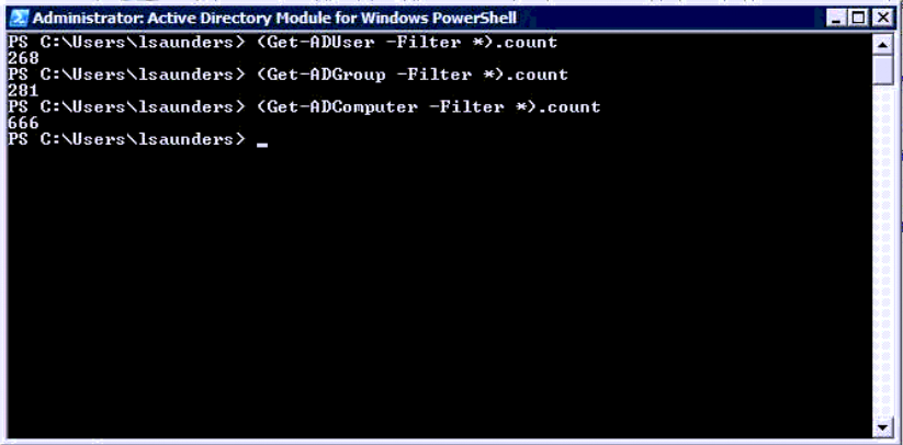 getting active directory counts 