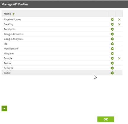 managing API profiles in Matillion