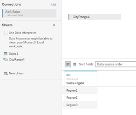 connecting from Tableau to Excel