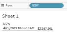 NOW function in Tableau