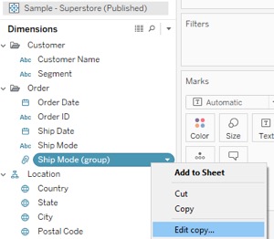 editing a group of data in Tableau