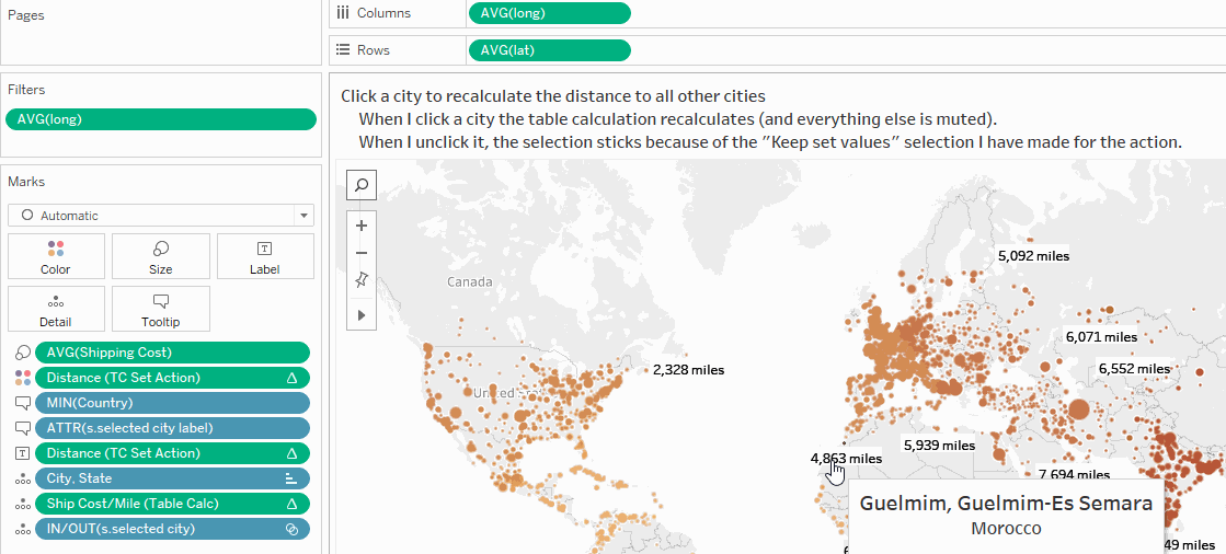 distance calculations in Tableau