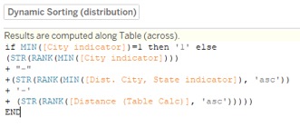 distribution center comparison in Tableau