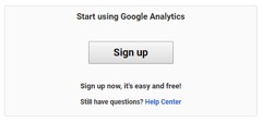 Google Analytics sign up