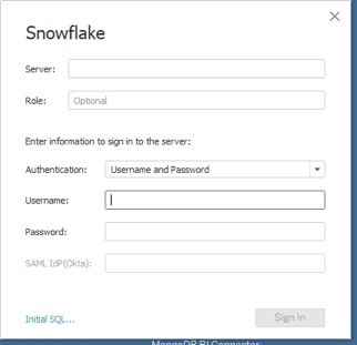 connecting to Snowflake from Tableau