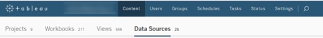 data sources on Tableau Server