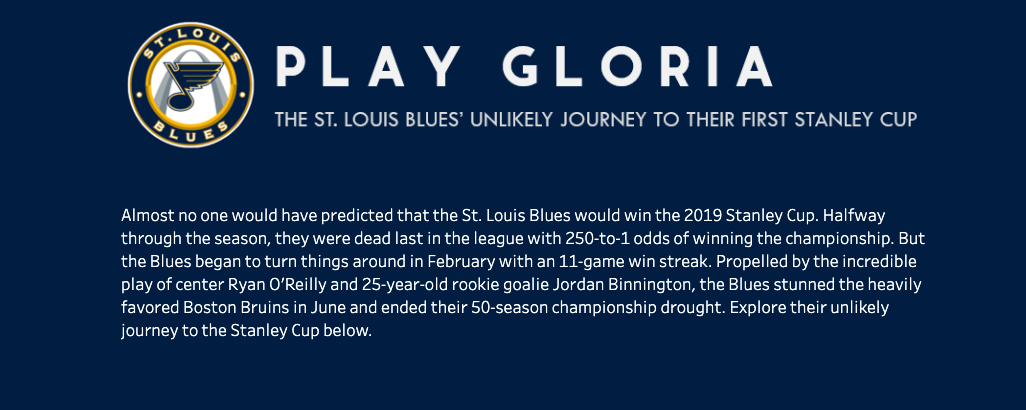 A Data Viz of the St. Louis Blues’ 2019 Stanley Cup Run