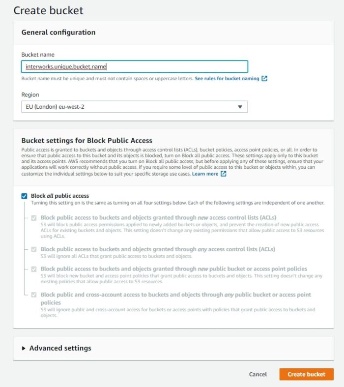 Creating and Sharing an AWS S3 Bucket InterWorks