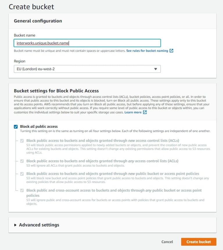 Creating and Sharing an AWS S3 Bucket InterWorks