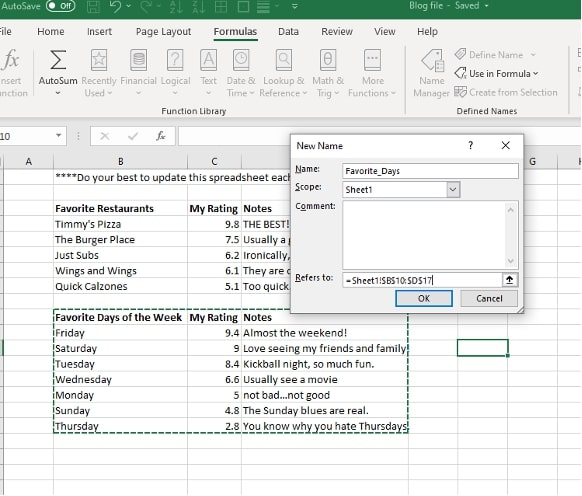 Advance With Assist Pointing Tableau To A Named Range Interworks