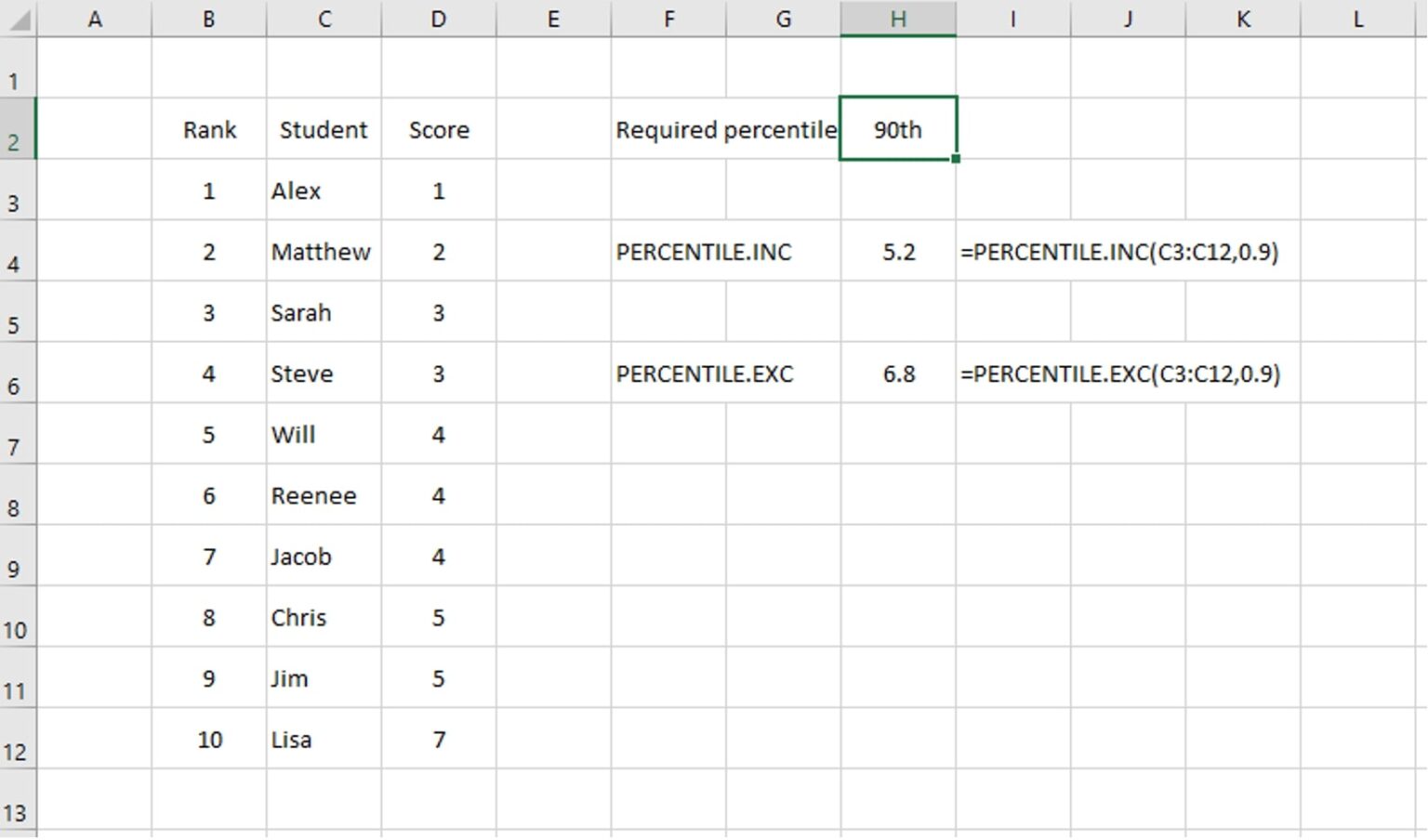 Using Excel PERCENTILE Functions in Tableau InterWorks