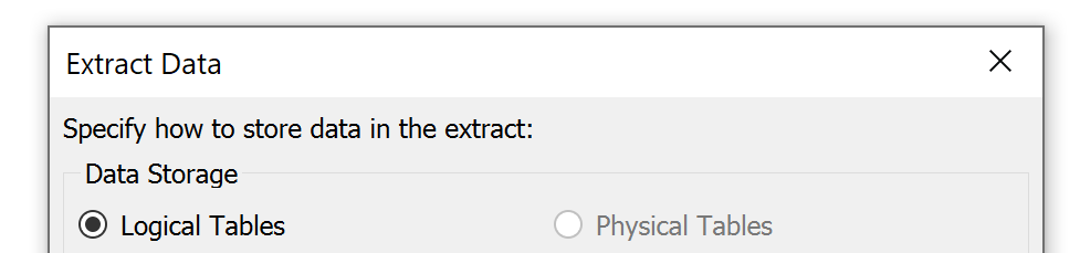 Extract Data - Logical Tables