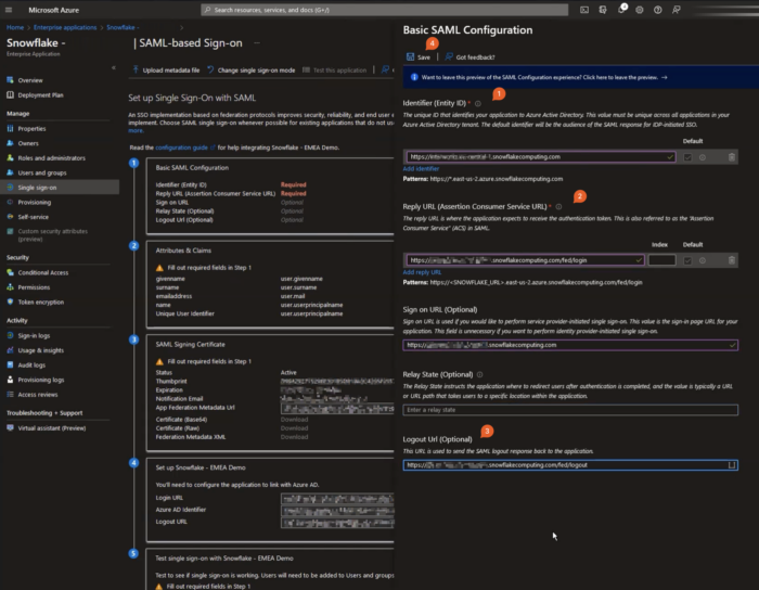 Snowflake Azure Screen Configuring Azure Active Directory SSO for Snowflake - InterWorks