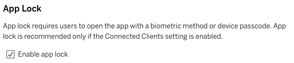 App Lock in Tableau