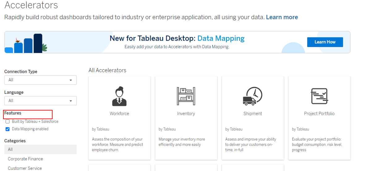 Tableau Exchange Features