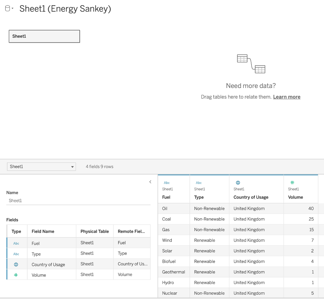 View of a sheet showing the need to update