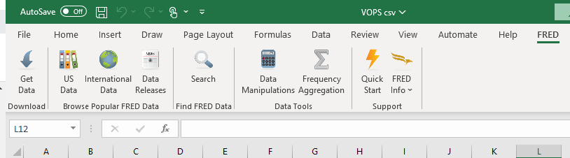 Excel FRED Plugin
