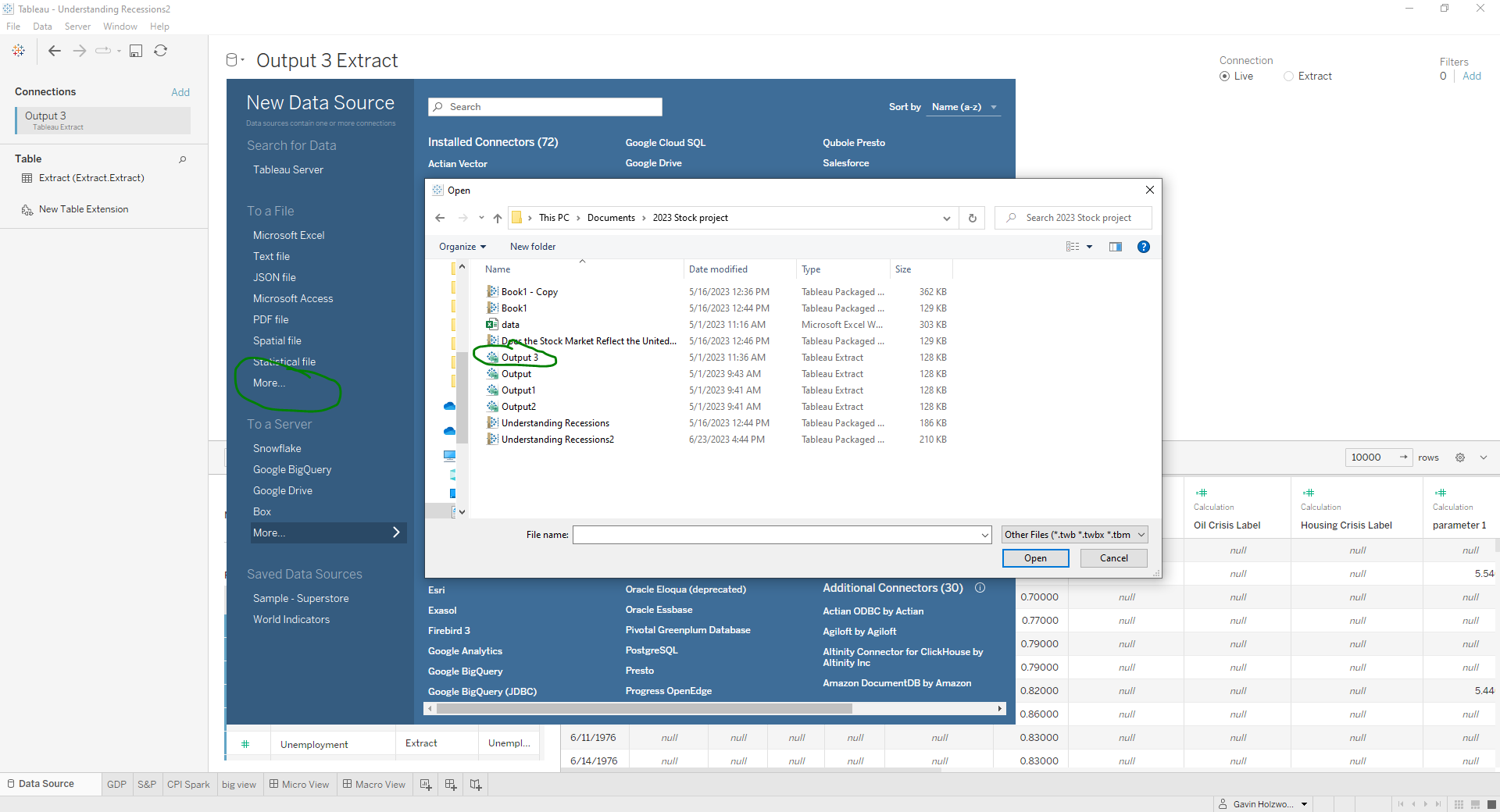 Select Hyper file in Tableau