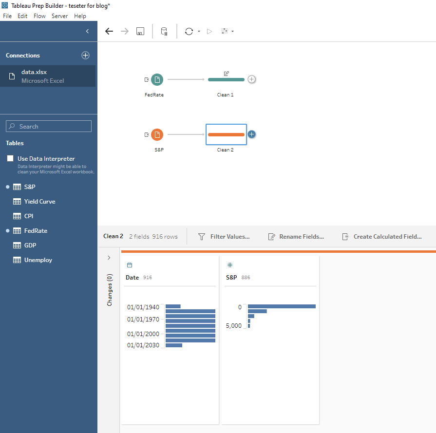 Tableau Prep cleaning steps