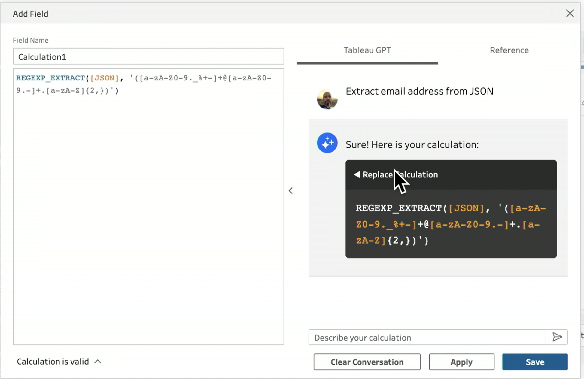 Inputting into TableauGPT