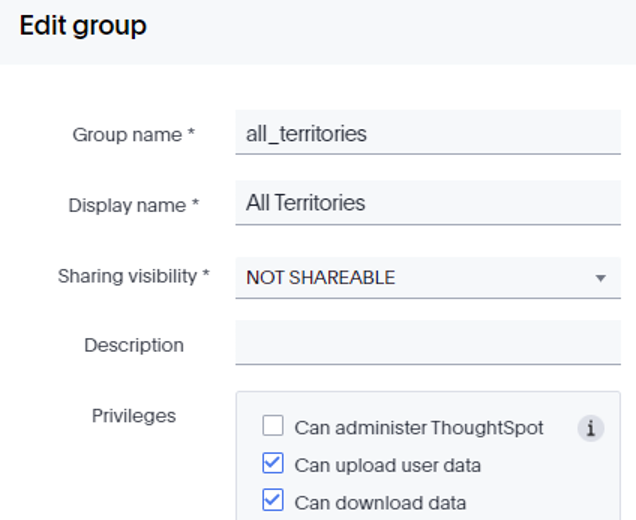 Edit Group pane with Group Name set to all_territories