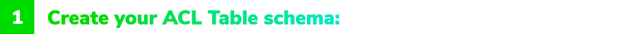 1. Create your ACL Table schema